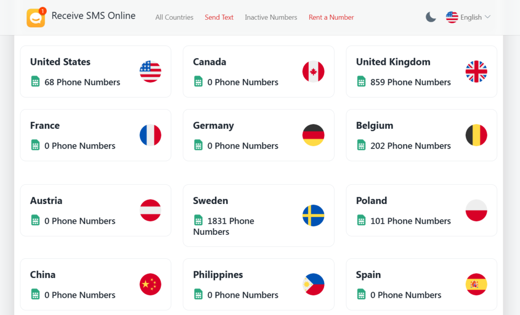 free receive sms online